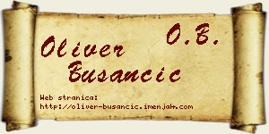 Oliver Busančić vizit kartica